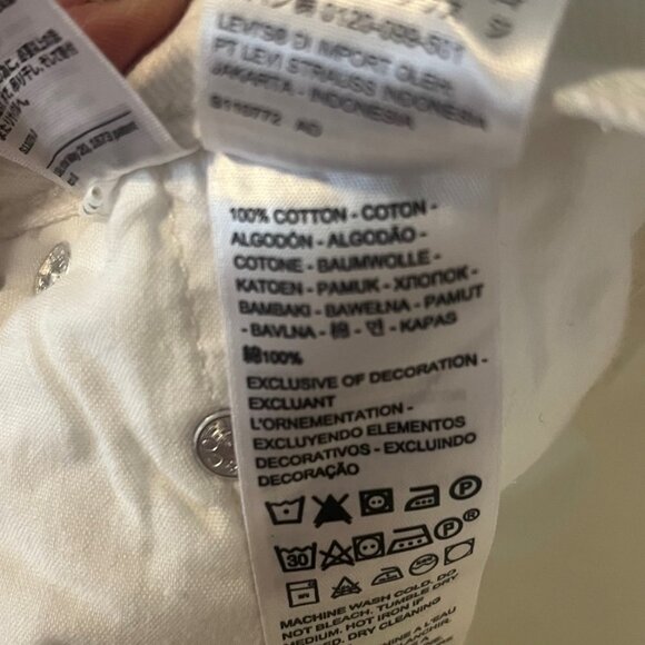 NWT Levi's 501 Original, High Rise, Straight Leg, Distressed Jean, White, 29x30 - Picture 8 of 11